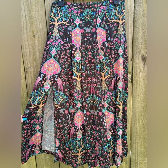 Sandro Ivane Micro Floral Print Midi Skirt Feminine luxury Pleated Size 2 - Picture 6 of 11